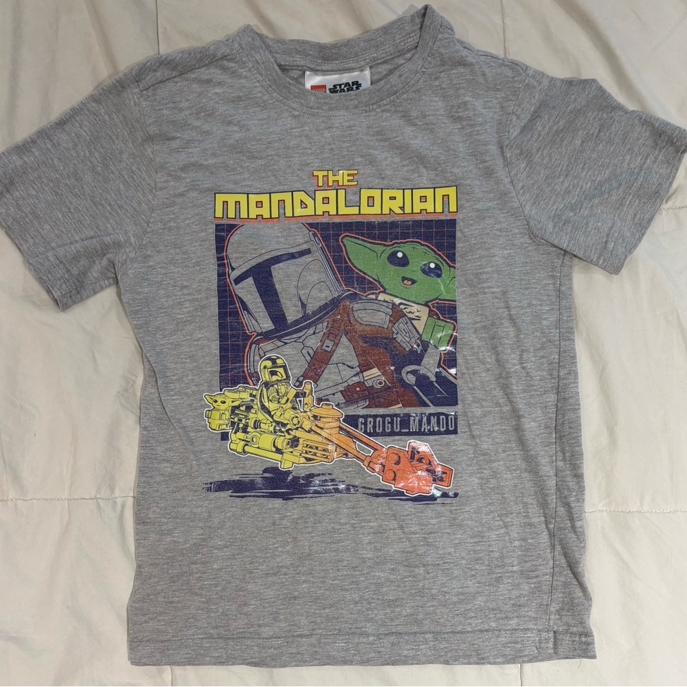 Kids Star Wars Lego Mashup T-Shirt The Mandalorian Size 7